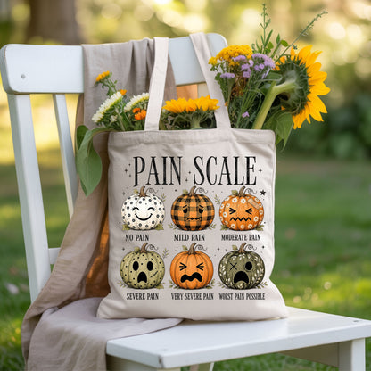 Funny Fall Pumpkin Pain Scale Nurse T-Shirt, Halloween Medical Humor Tee