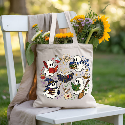 Reading Ghosts Spooky Bookish T-Shirt, Wizard Academy Halloween Comfort Color Tee