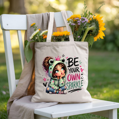 Be Your Own Sparkle Frog Girl T-Shirt, Cute Crown Stars Kids Tee Sweatshirt