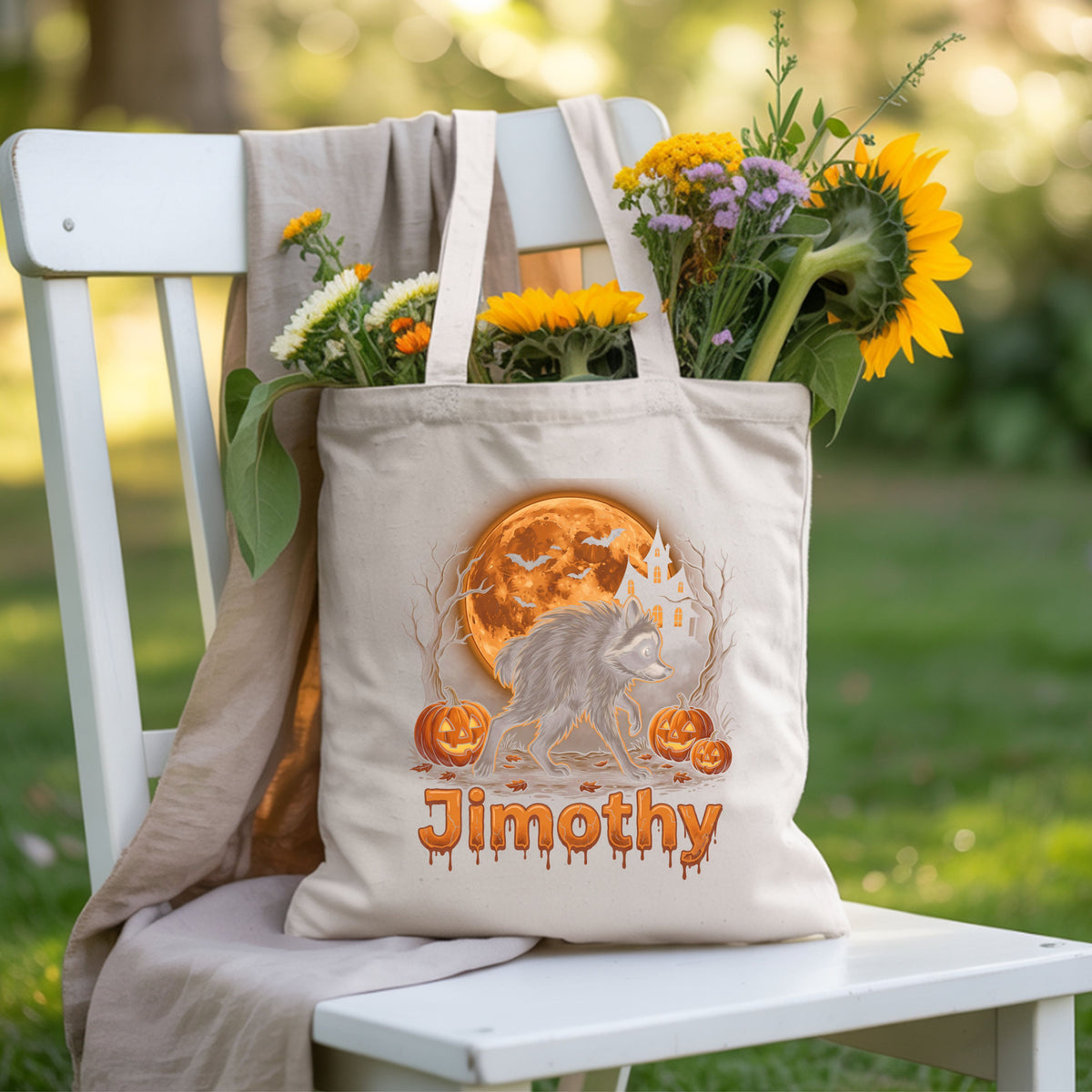 Halloween Jimothy Werewolf T-Shirt, Spooky Moon Pumpkin Horror Tee