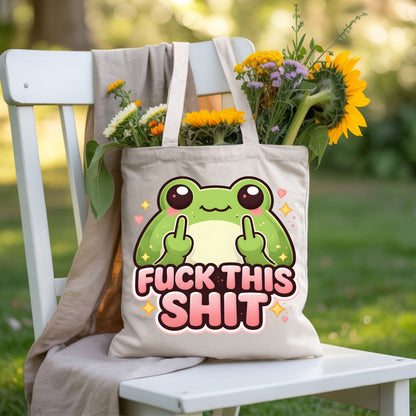 Fck This Shit Frog Sarcastic T-Shirt, Middle Finger Green Toad Sparkles Tee Sweatshirt