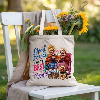 Funny Best Friends Good Friends Best Memories T-Shirt, Old Ladies Yorkshire Terrier Tee