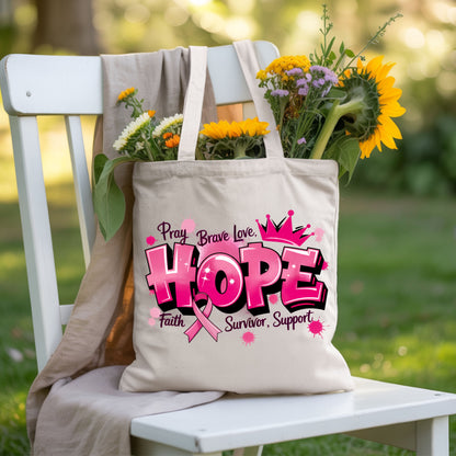 Breast Cancer Hope Pink Ribbon T-Shirt, Survivor Awareness Support Comfort Color Tee