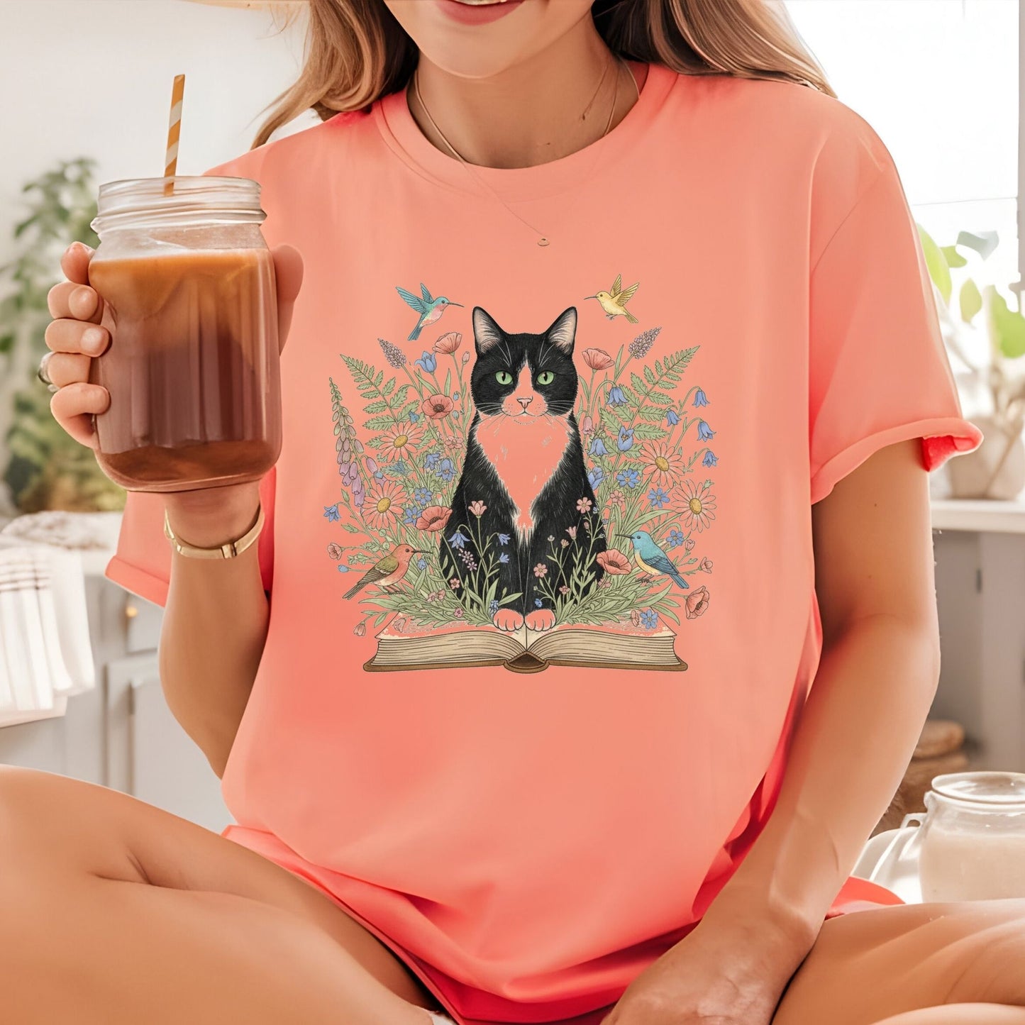 Tuxedo Cat DTF Transfer Ready to Press
