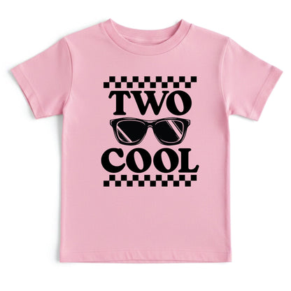 Two Cool 2nd Birthday Shirt Sunglasses Toddler Tee Second Birthday Kids Outfit Checkered 2 Year Old Childrens Gift Retro Birthday Apparel