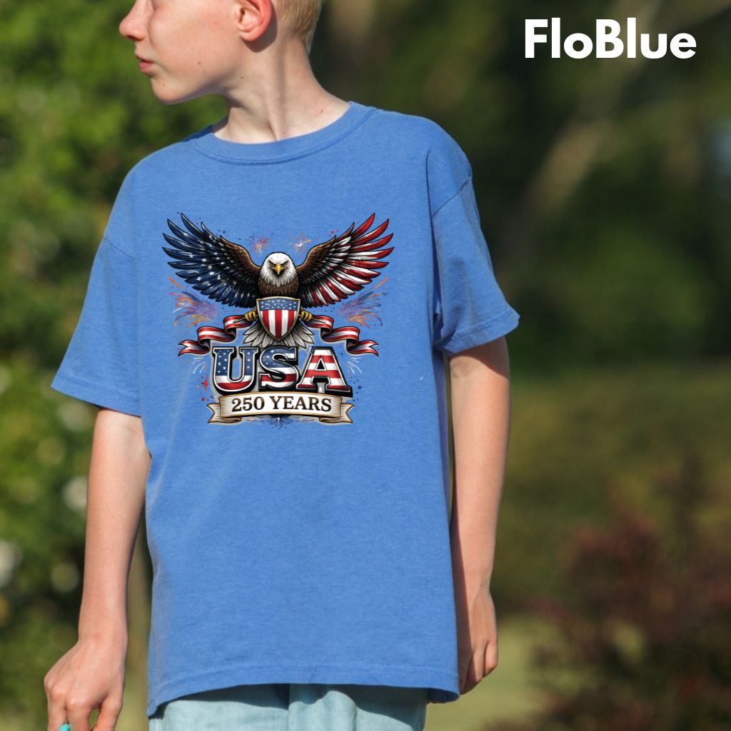 USA 250 Years Comfort Colors T Shirts Patriotic Eagle America 250th Tee United States Fireworks Graphic Shirt Fourth of July Veterans Gift