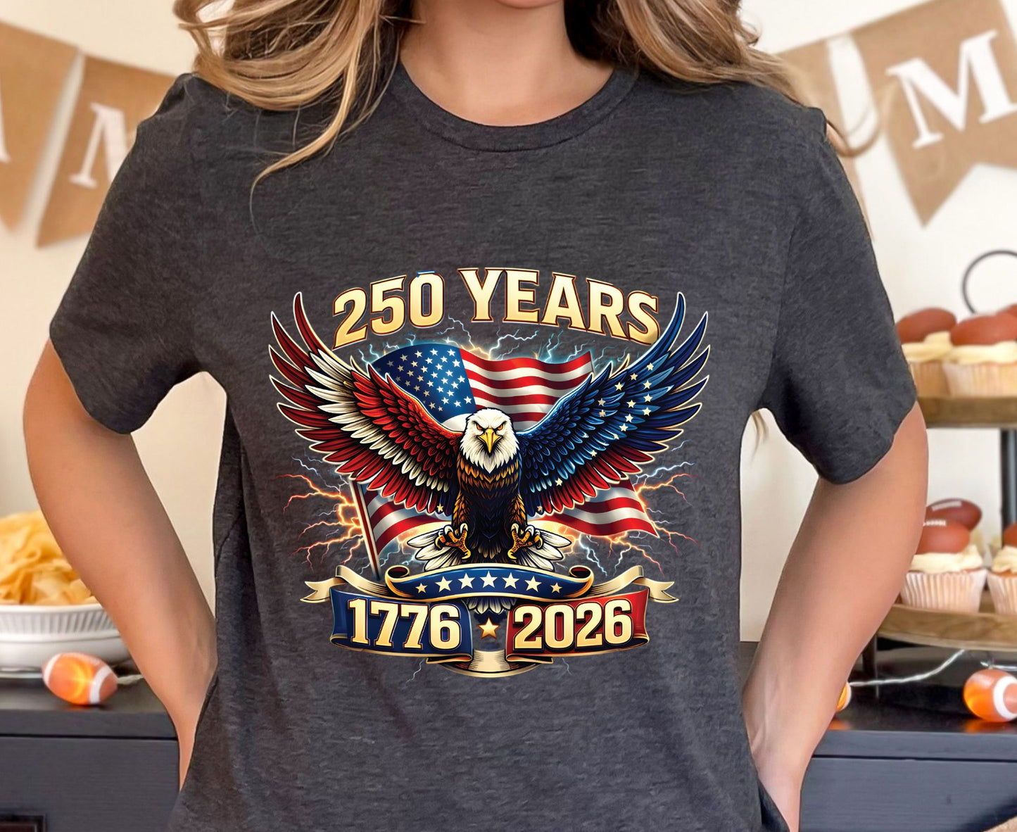 USA 250 Years Semiquincentennial T Shirt America 1776 2026 Eagle Tee