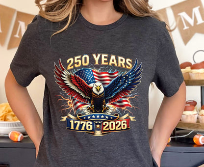 USA 250 Years Semiquincentennial T Shirt America 1776 2026 Eagle Tee