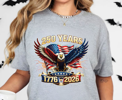 USA 250 Years Semiquincentennial T Shirt America 1776 2026 Eagle Tee