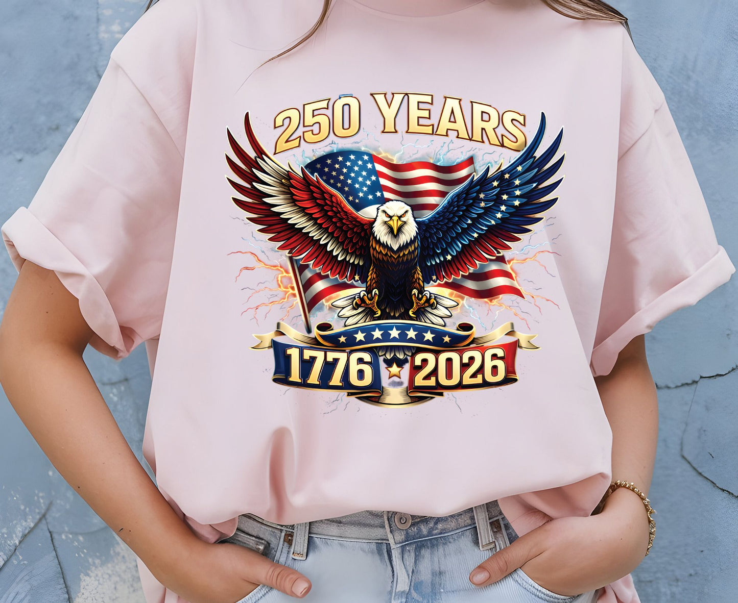 USA 250 Years Semiquincentennial T Shirt America 1776 2026 Eagle Tee