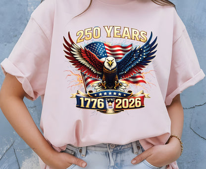 USA 250 Years Semiquincentennial T Shirt America 1776 2026 Eagle Tee