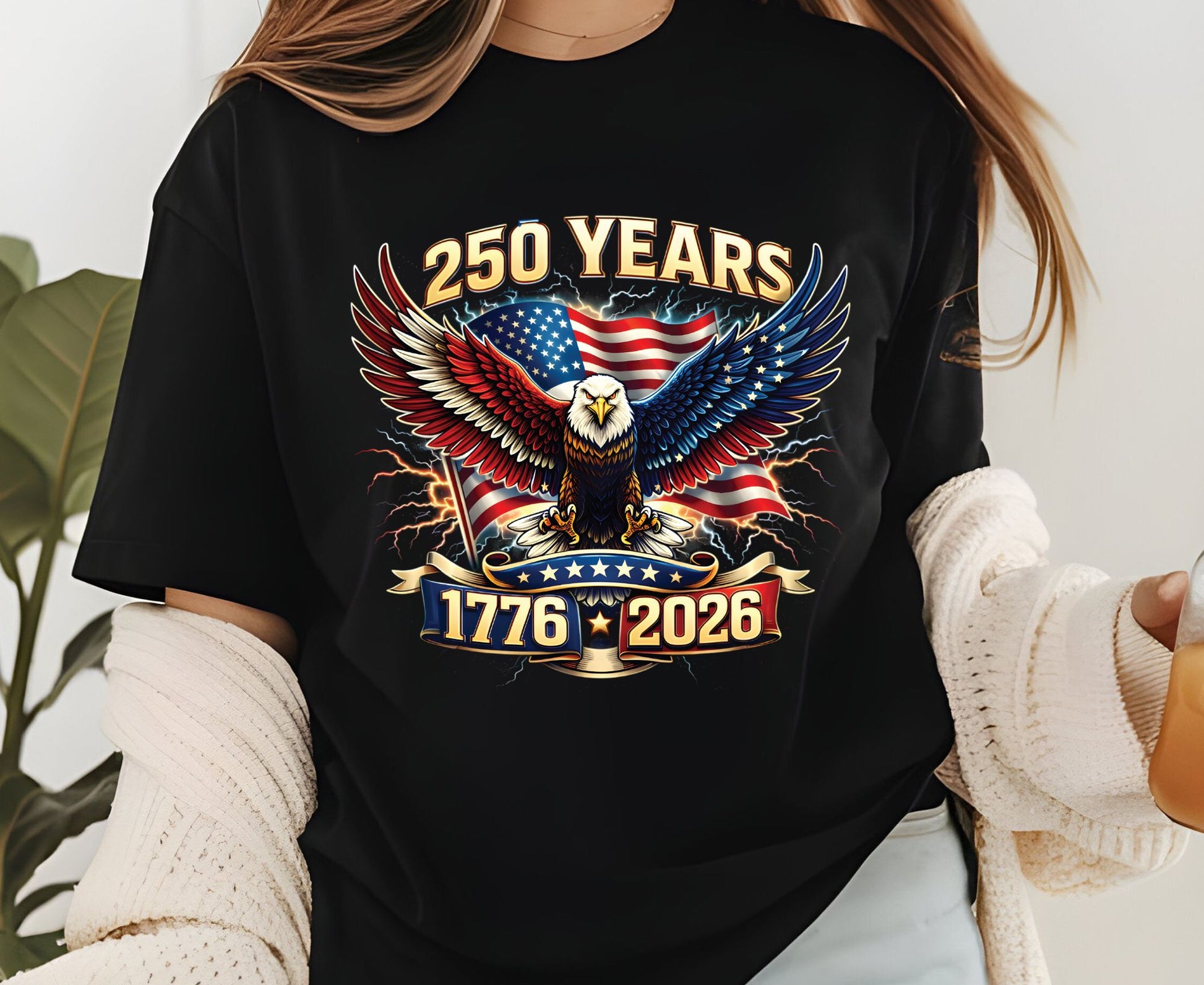 USA 250 Years Semiquincentennial T Shirt America 1776 2026 Eagle Tee Patriotic 4th of July Apparel United States Anniversary Tops
