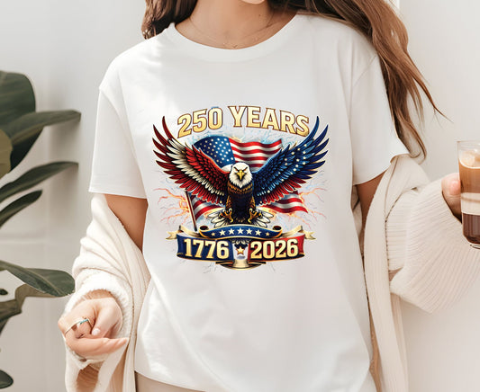 USA 250 Years Semiquincentennial T Shirt America 1776 2026 Eagle Tee