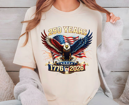 USA 250 Years Semiquincentennial T Shirt America 1776 2026 Eagle Tee