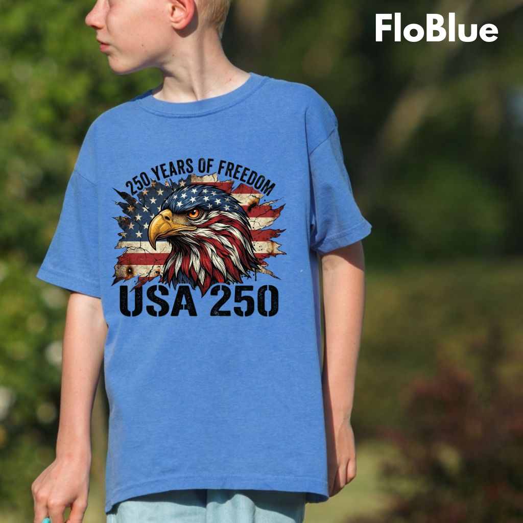 USA 250 Years of Freedom Comfort Colors T Shirts America 250th Tee Patriotic Eagle T-Shirt Distressed American Flag Fourth of July Gifts