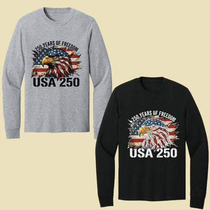 USA 250 Years of Freedom Comfort Colors T Shirts America 250th Tee Patriotic Eagle T-Shirt Distressed American Flag Fourth of July Gifts