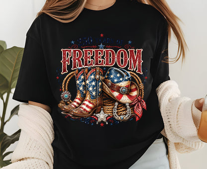 USA 250 Years of Freedom T Shirt Country Western 4th of July Tee