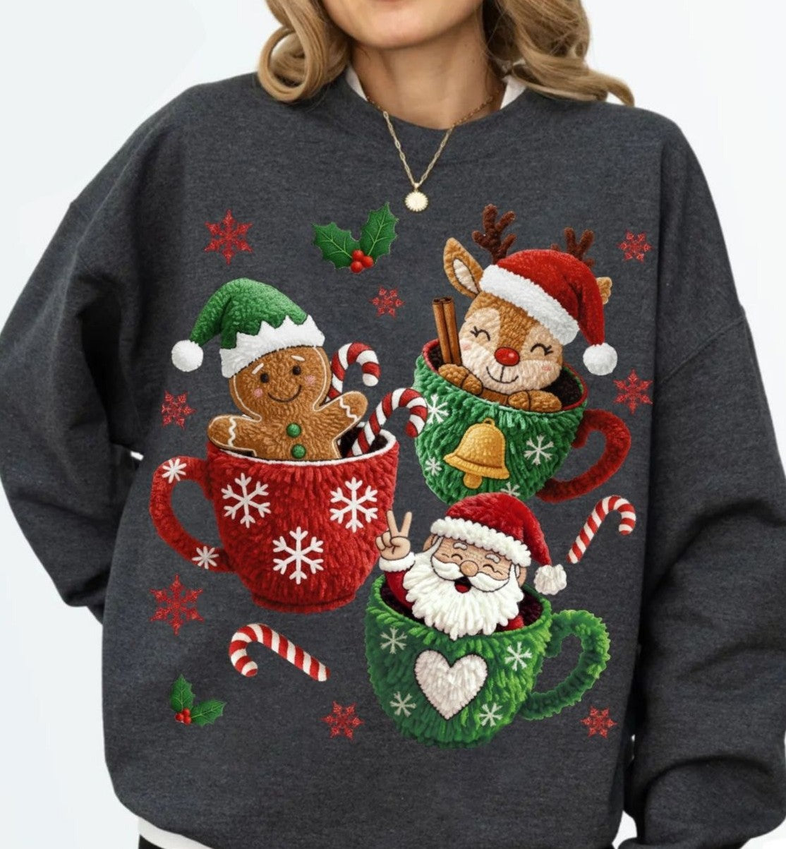 Christmas Yarn DTF Transfer Gang Sheet Ho Ho Ho Reindeer Snowman Baby Jesus Christian Nativity Direct to Film