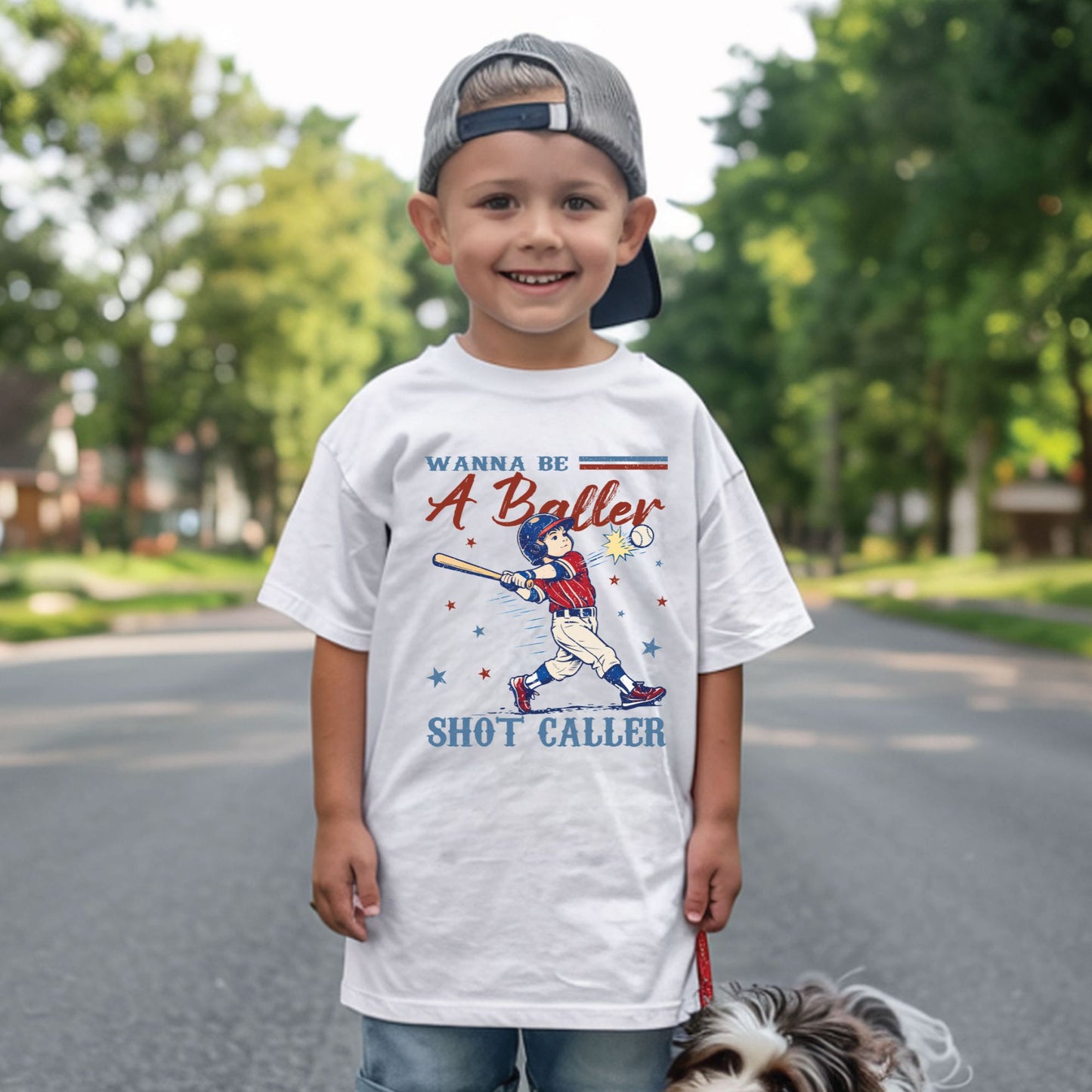 Wanna Be A Baller Shot Caller Shirt Retro Baseball Youth Kids Toddler Tees