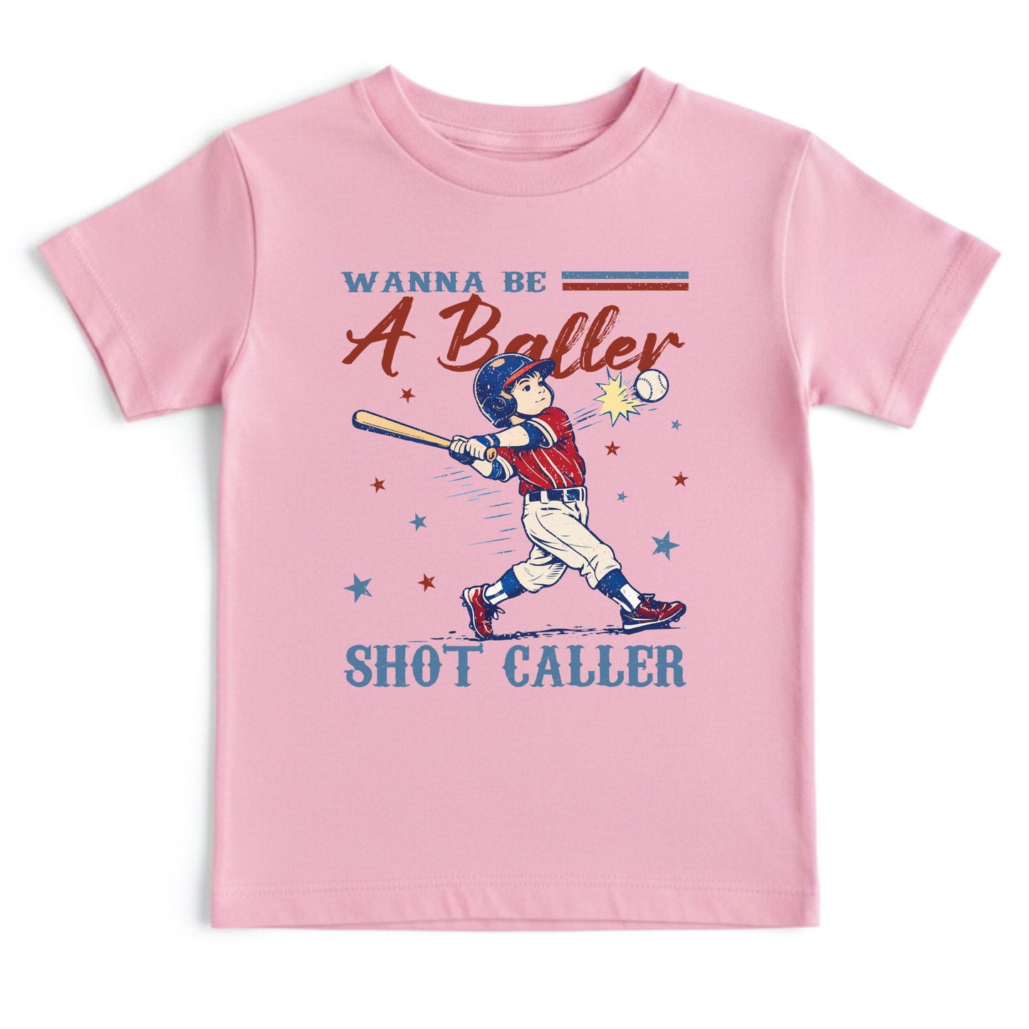 Wanna Be A Baller Shot Caller Shirt Retro Baseball Youth Kids Toddler Tees