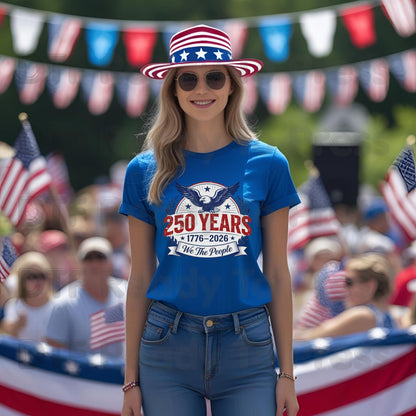 We The People 250 Years 1776-2026 DTF Transfer Ready to Press Patriotic American Eagle Shield Heat Transfer for Shirts Anniversary UV Sticker Prints