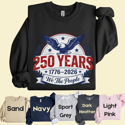 We The People 250 Years Comfort Colors T Shirts 1776 2026 Tee Semiquincentennial Patriotic Eagle Seal Emblem Shirt Fourth of July Gifts