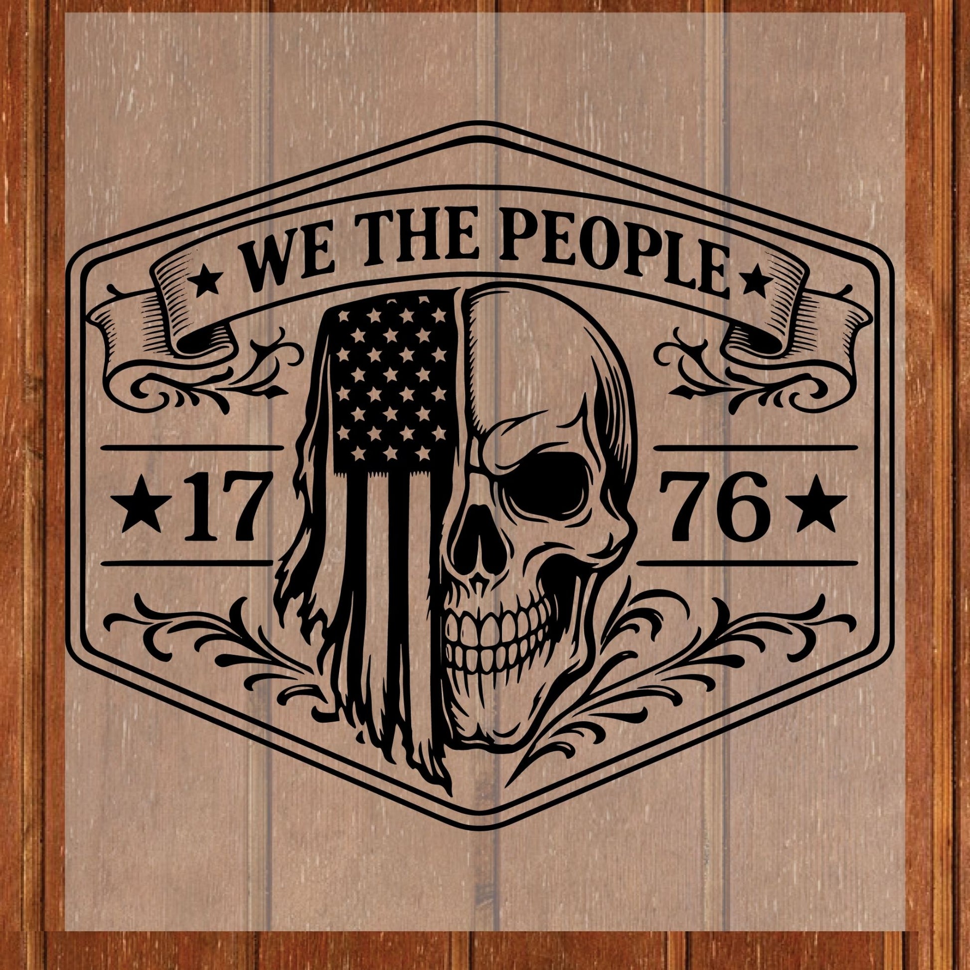 We The People DTF Transfer Ready to Press 1776 American Flag Skull Patriotic USA Freedom Independence Day UV Sticker Prints