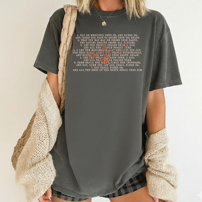 Western Psalm 67 Six Seven Comfort Colors T Shirt Coquette Christian Bible Verse Sweatshirt Faith Based Cowgirl Gift Shirts