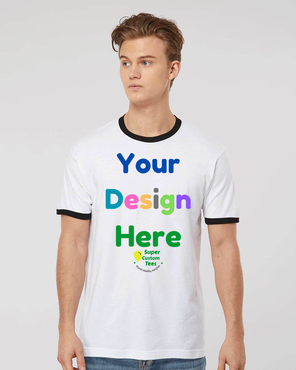 Tultex-Unisex Fine Jersey Ringer T-Shirt - 246