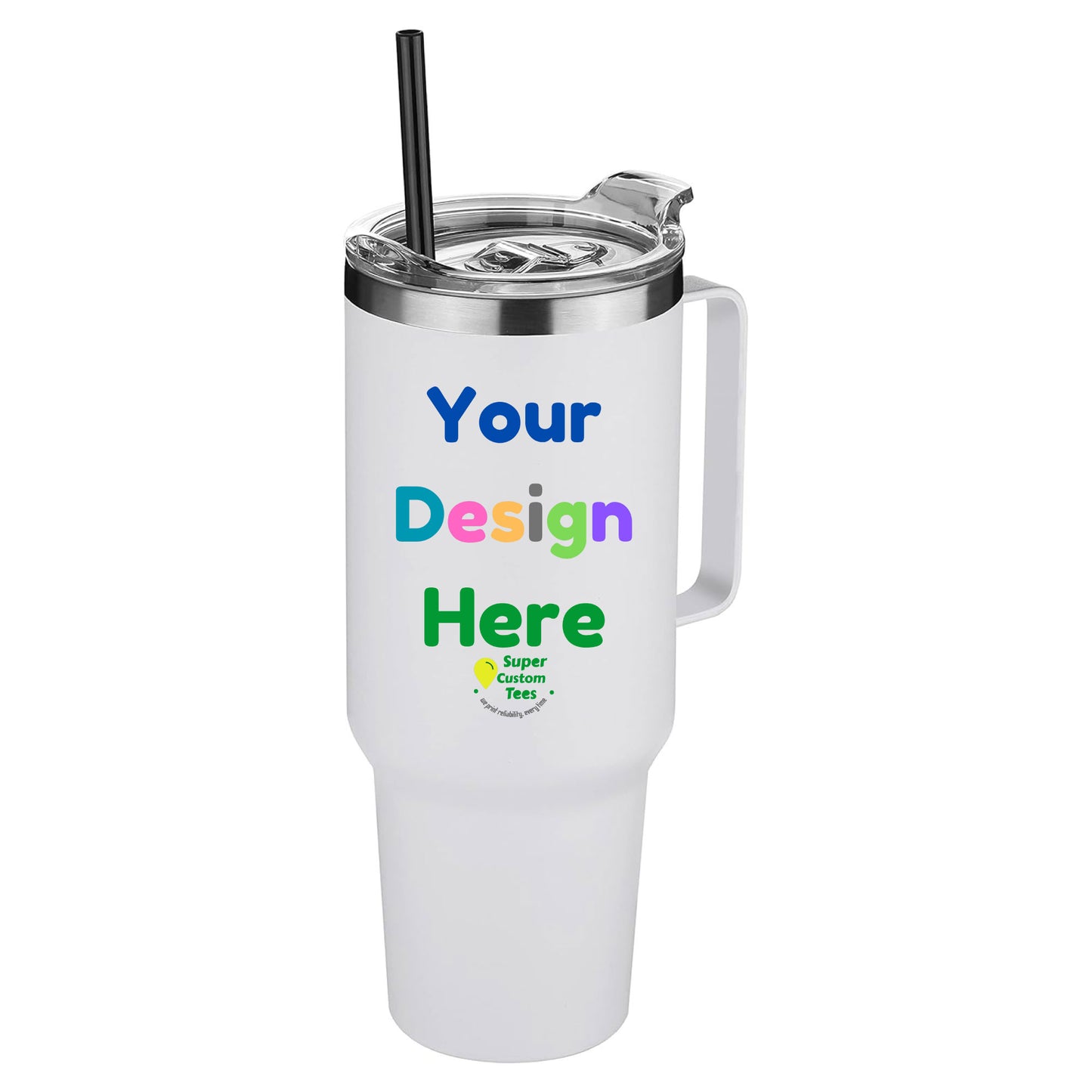 Custom Tumbler Insulated Stainless Steel Tumbler with Handle - 40 oz