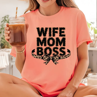 Wife Mom Boss DTF Transfer ready to Press Mother’s Day Heat Transfer for Shirts Mommy UV Sticker Print Mama Iron On Transfer