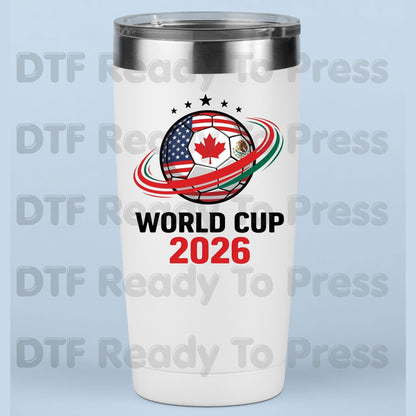 World Cup 2026 DTF Transfer Ready to Press Soccer Ball USA Canada Mexico Heat Transfer For Shirts Football Fan UV Sticker Prints