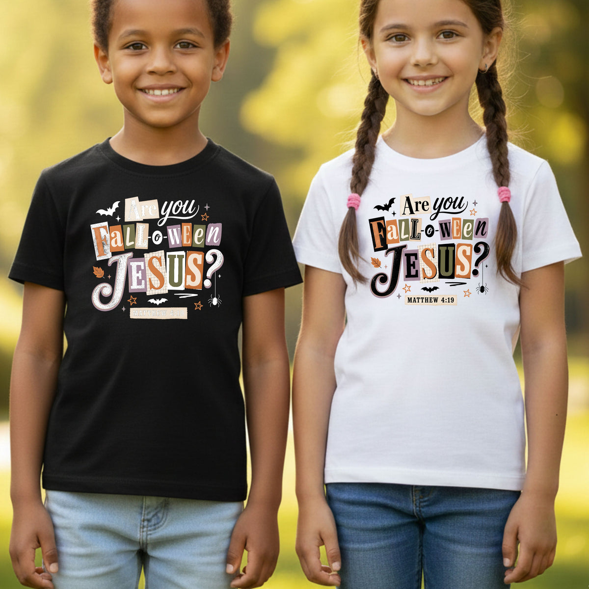 Are You Falloween Jesus Christian Halloween T-Shirt, Matthew 4:19 Ransom Note Tee