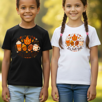 It's Fall Y'all Autumn T-Shirt, Coffee Acorn Football Cute Fall Season Tee
