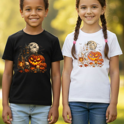 Vintage Haunted House Halloween T-Shirt, Pumpkin Lantern Jack O Lantern Spooky Autumn Tee