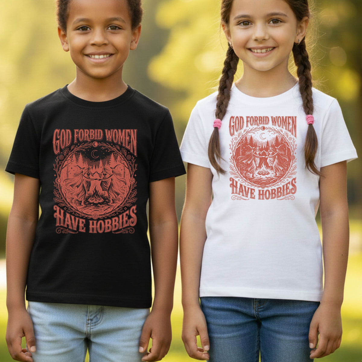 God Forbid Women Have Hobbies Dancing Witches T-Shirt, Vintage Ritual Sarcastic Tee