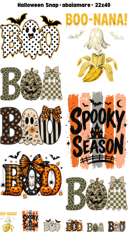 Halloween Boo Premade Gang Sheet Spooky DTF Transfer Ready to Press