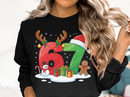 Festive Christmas Themed Knit Pullover Sweater