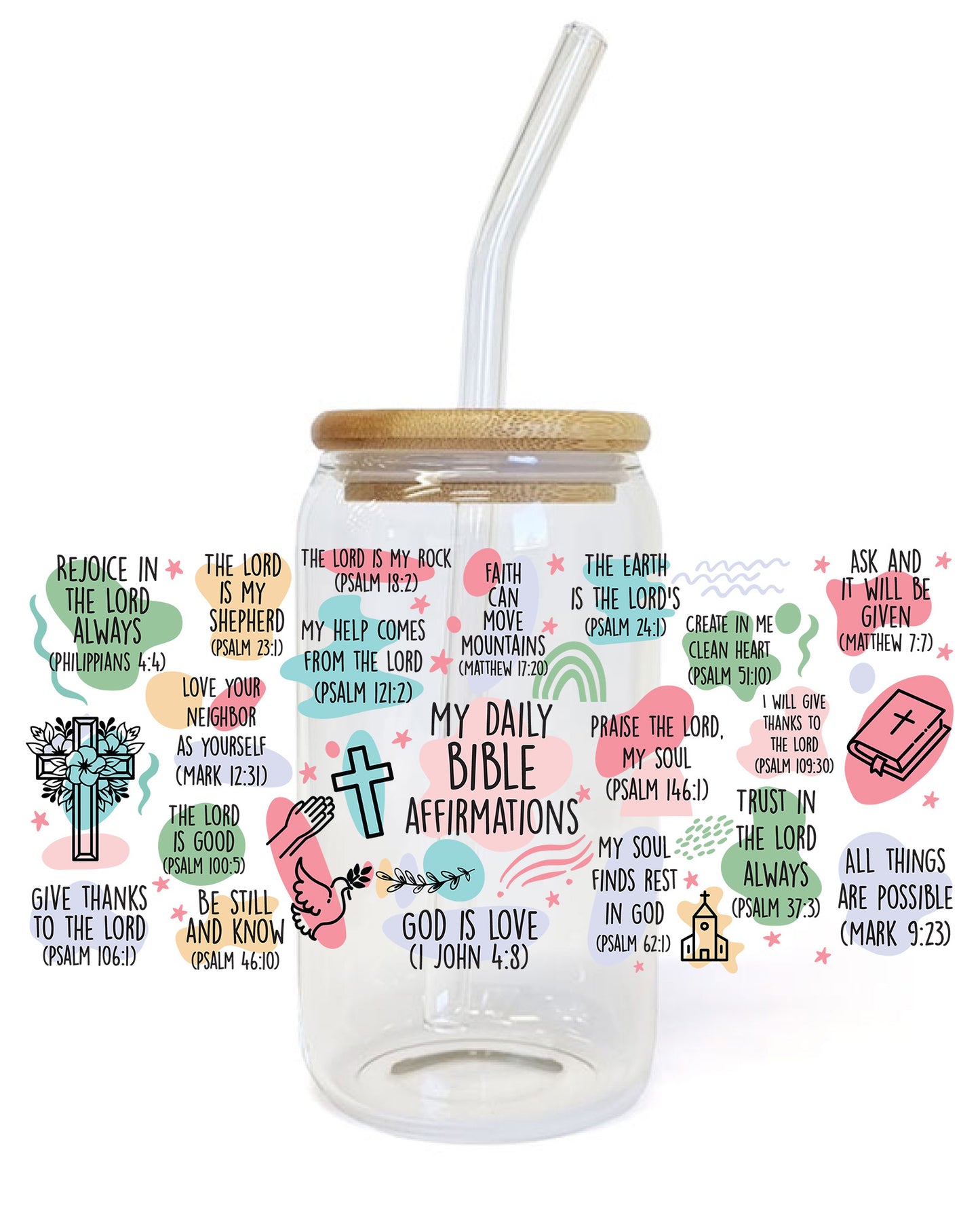 Affirmation Tumbler My Daily Bible Verse UV DTF decals