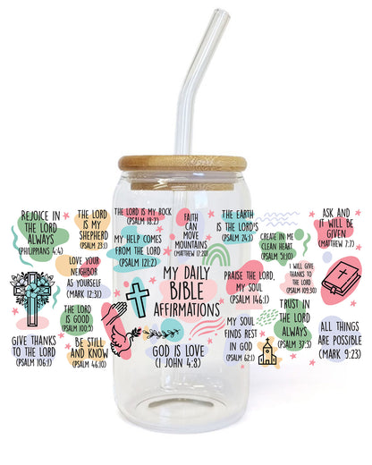 Affirmation Tumbler My Daily Bible Verse UV DTF decals
