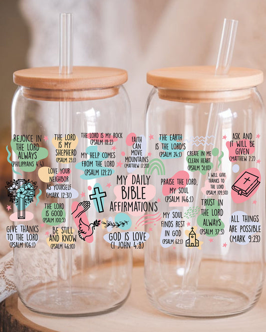 Affirmation Tumbler My Daily Bible Verse UV DTF decals