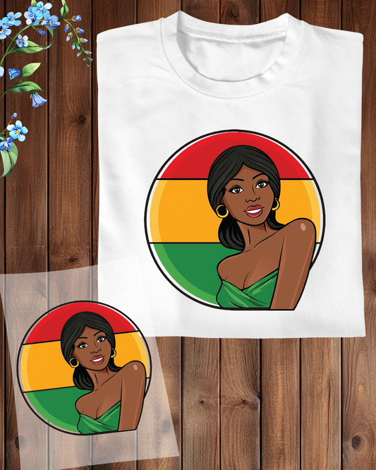 African Woman Juneteenth DTF Transfer