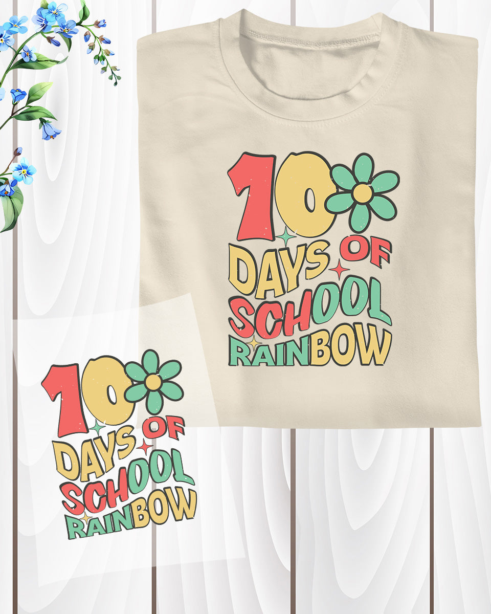 100 Days of School Rainbow DTF Transfer Film