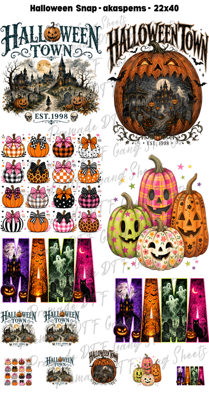 Halloween Town Premade Gang Sheet Spooky Mama DTF Transfer Ready to Press