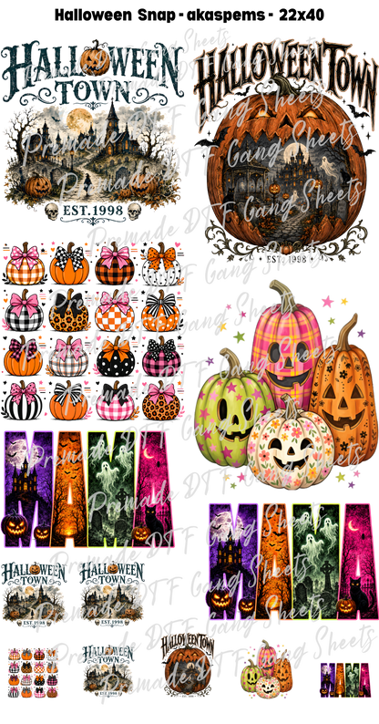 Halloween Town Premade Gang Sheet Spooky Mama DTF Transfer Ready to Press