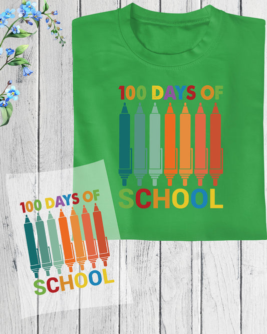 100 Days of School Pen DTF Transfer Film