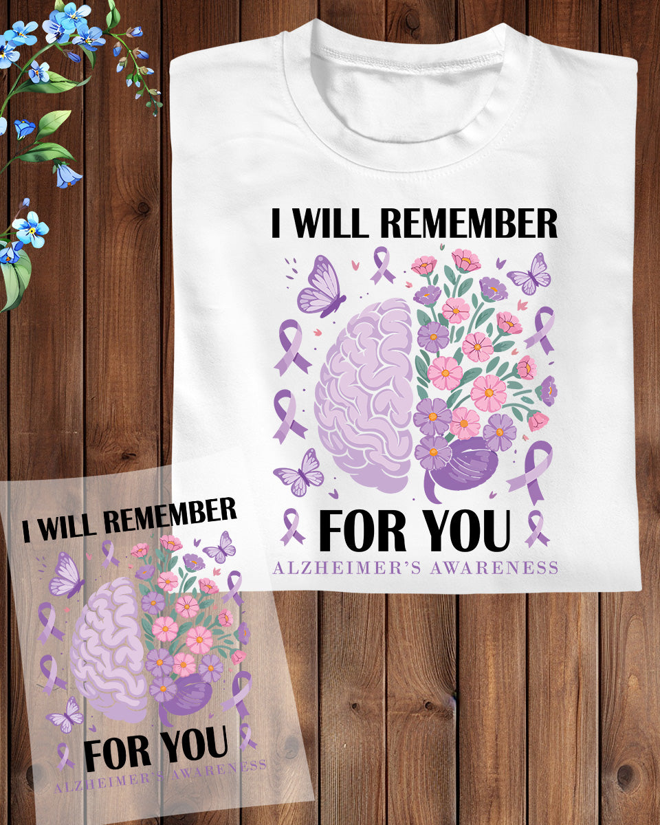 Alzheimer's Awareness DTF Transfer Ready to Press