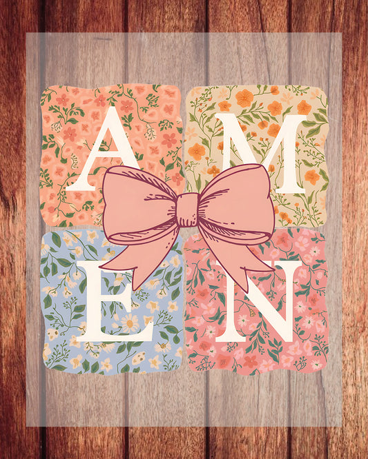 Amen Coquette Bow Easter Jesus DTF Sheet