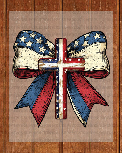 America Coquette Bow Heat Transfer for Shirts
