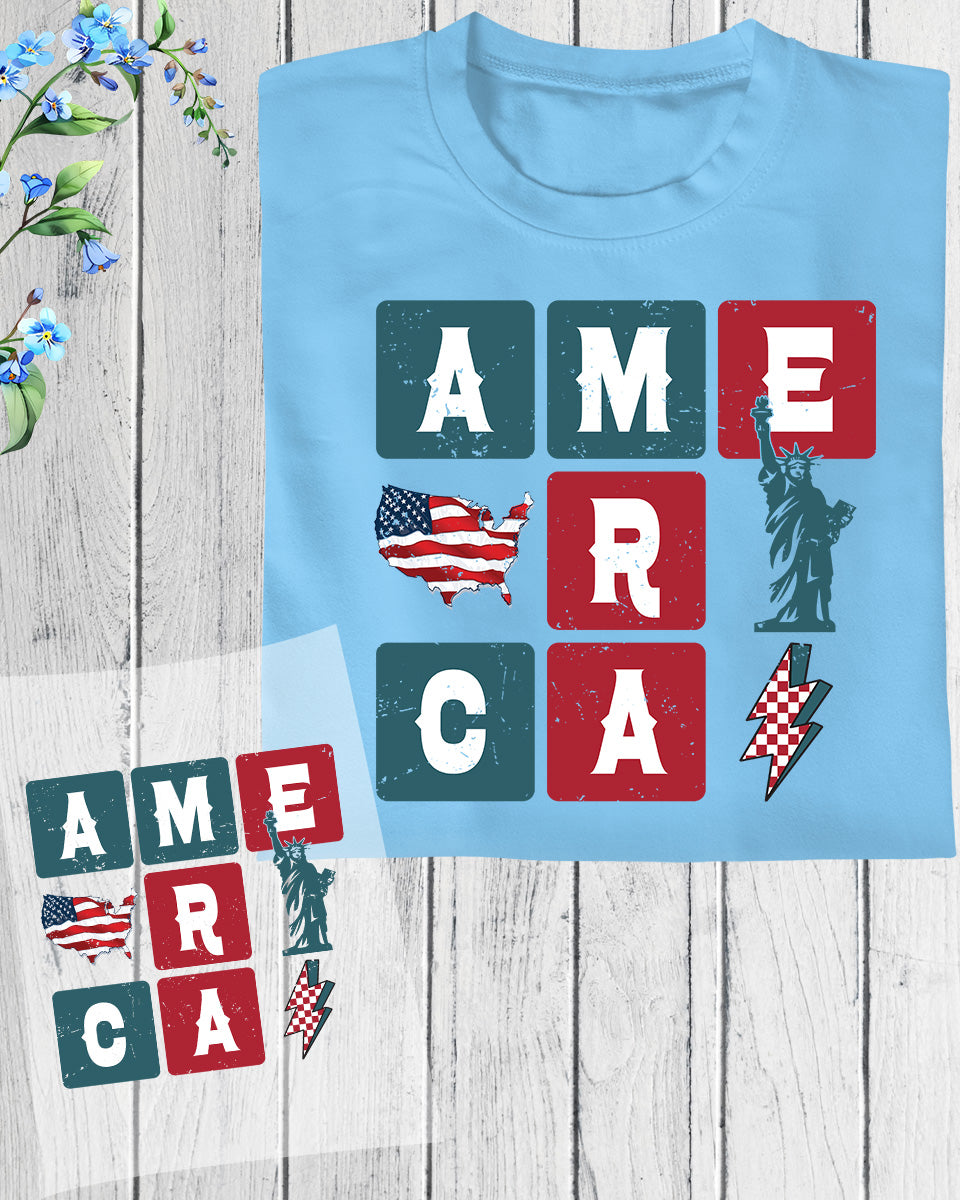 America DTF Transfer Ready to Press